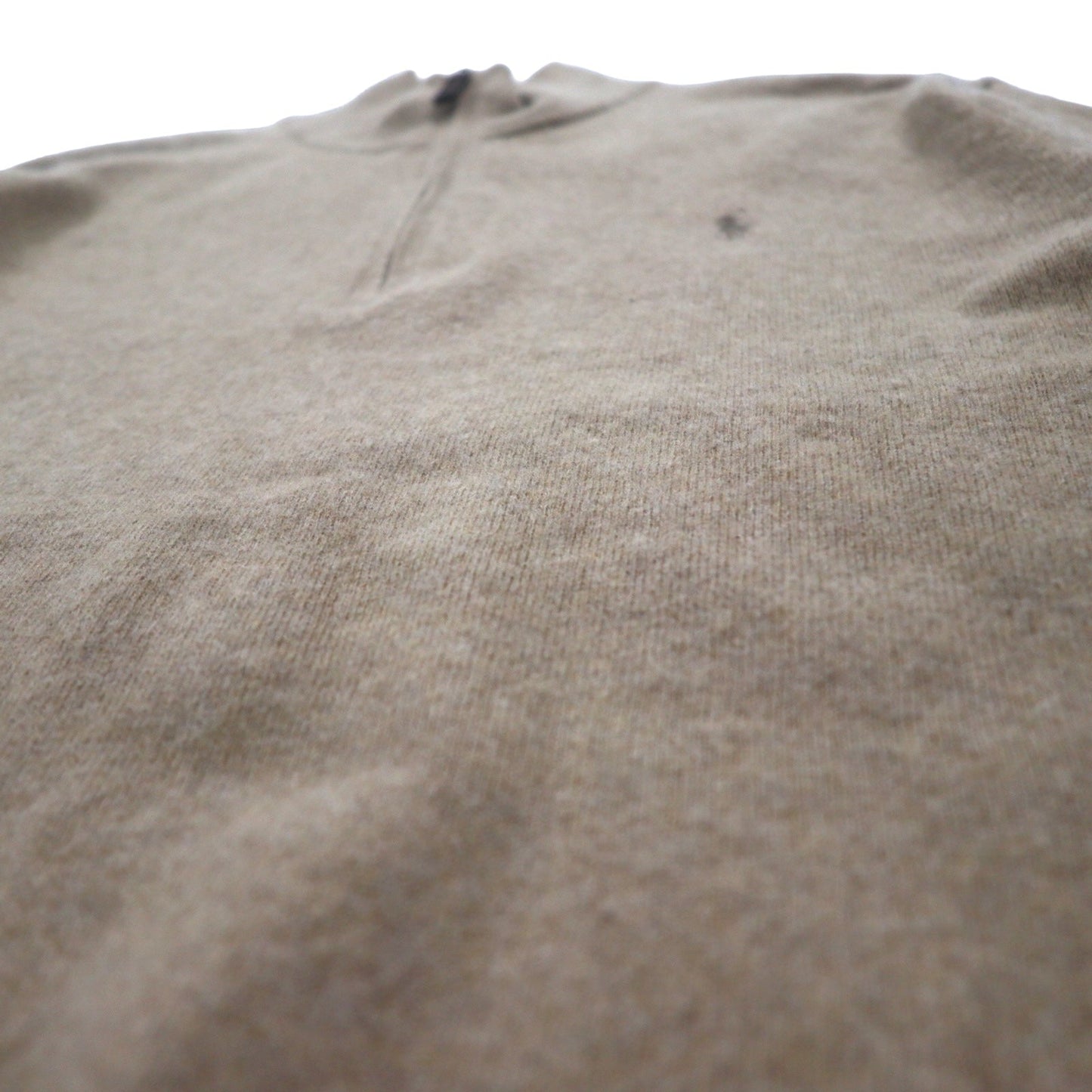 Polo by Ralph Lauren ハーフジップ ラムウール ニット セーター XL ベージュ 羊毛 スモールポニー刺繍