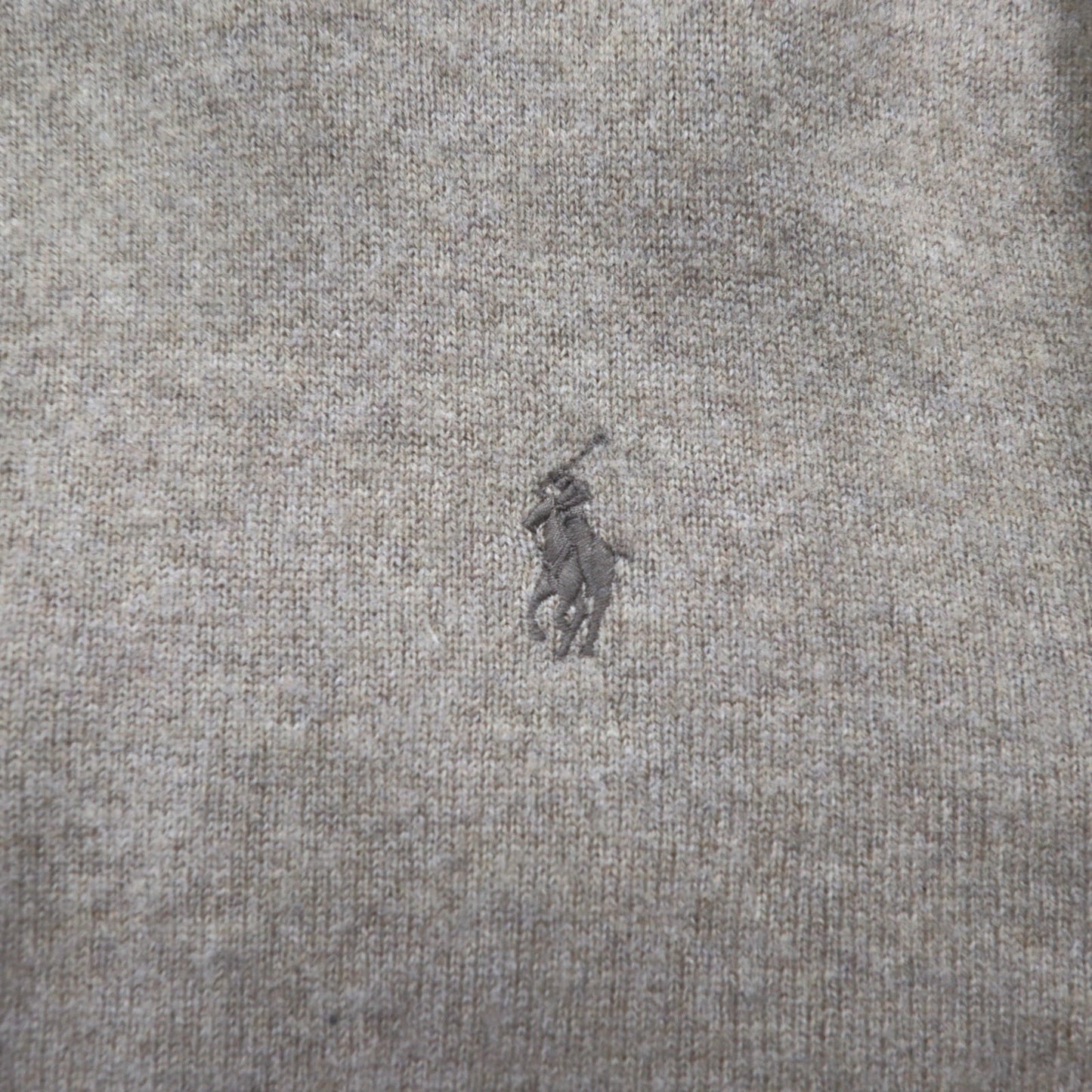 Polo by Ralph Lauren ハーフジップ ラムウール ニット セーター XL ベージュ 羊毛 スモールポニー刺繍