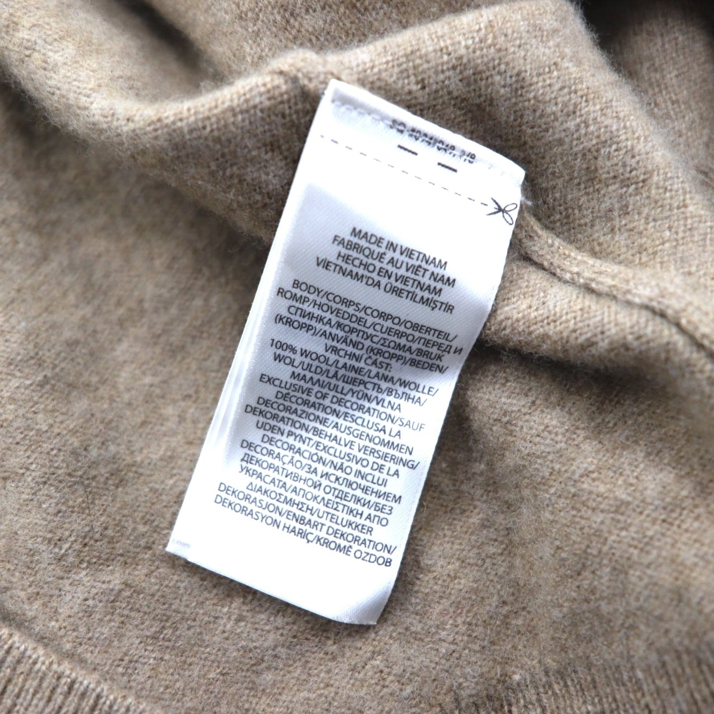 Polo by Ralph Lauren ハーフジップ ラムウール ニット セーター XL ベージュ 羊毛 スモールポニー刺繍