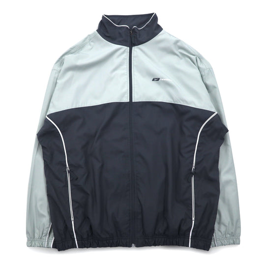 reebok 00年代 トラックジャケット ジャージ XL グレー メッシュライナー ワンポイントロゴ