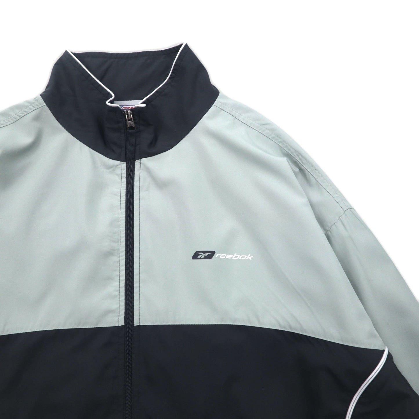 reebok 00年代 トラックジャケット ジャージ XL グレー メッシュライナー ワンポイントロゴ