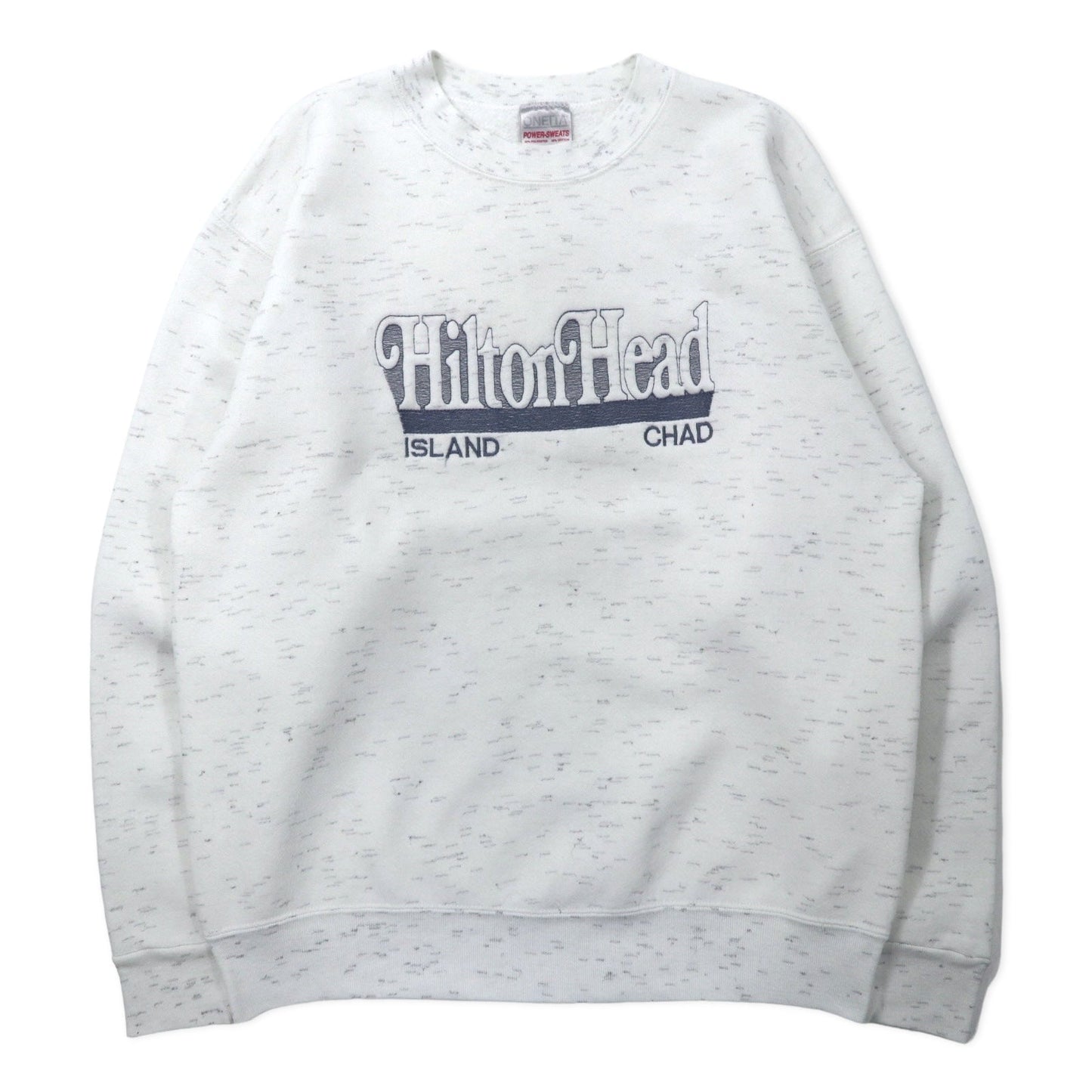 ONEITA USA製 90年代 刺繍 スウェット XL ホワイト コットン Hilton Head ISLAND ビッグサイズ