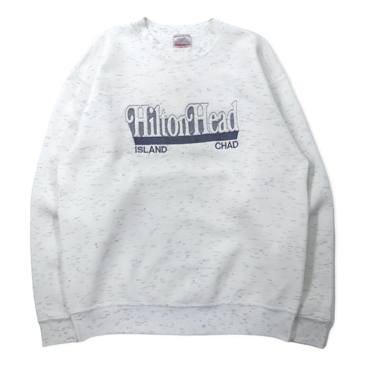 ONEITA USA製 90年代 刺繍 スウェット XL ホワイト コットン Hilton Head ISLAND ビッグサイズ