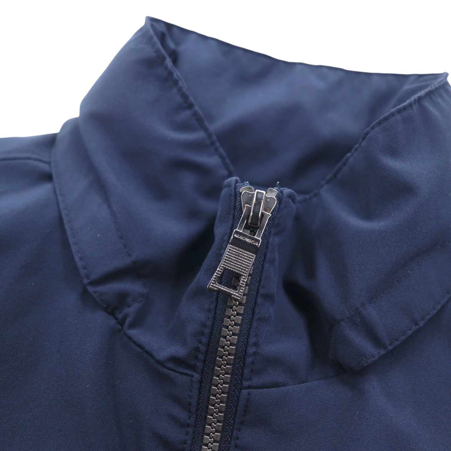 NAUTICA セーリングジャケット ナイロンジャケット M トリコロールカラー ネイビー 袖ロゴ フード収納式