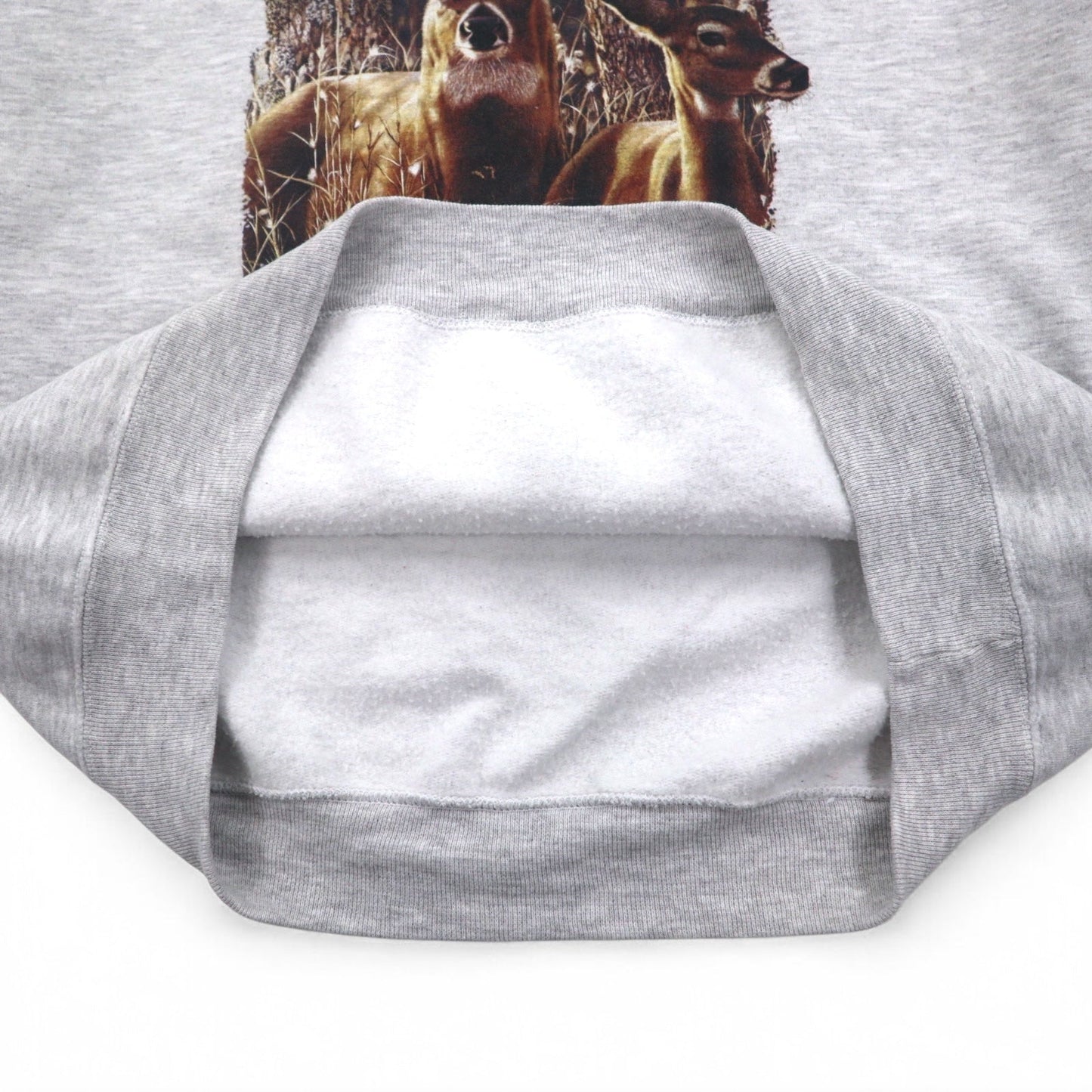 JERZEES スウェット L グレー アニマル プリント 鹿 コットン ポリエステル 裏起毛