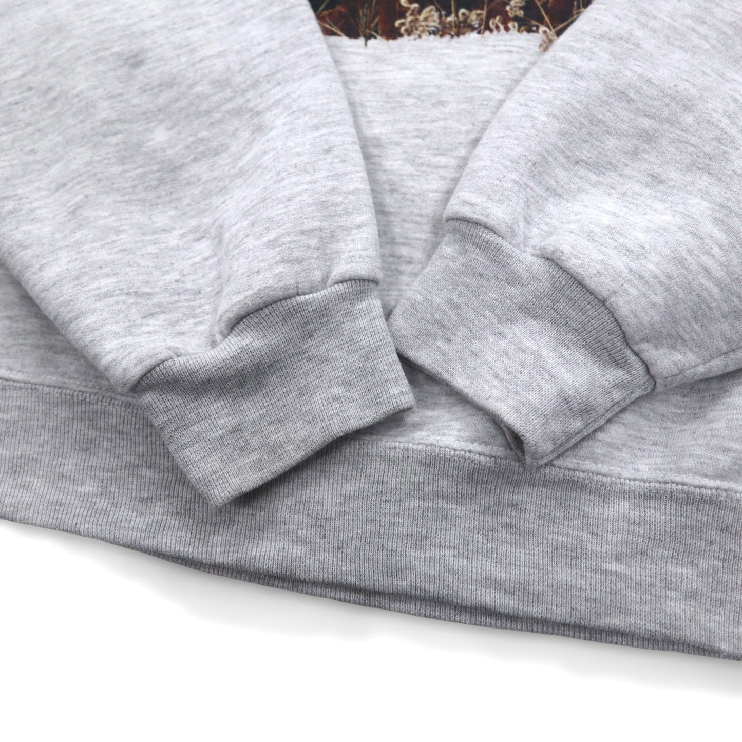 JERZEES スウェット L グレー アニマル プリント 鹿 コットン ポリエステル 裏起毛