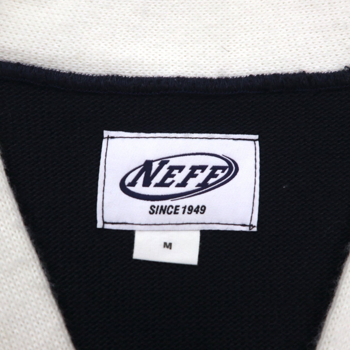 Vintage Letterman Cardigan NEFF レタード カーディガン M ブラック ワッペン パッチポケット