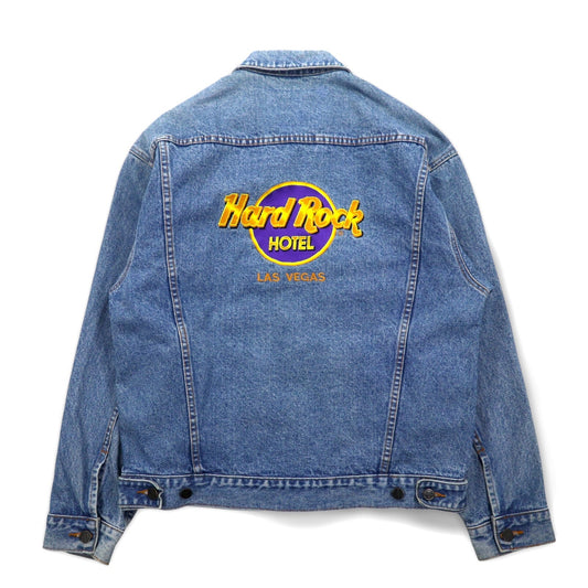 Hard Rock HOTEL 90年代 デニムジャケット Gジャン L インディゴ ブルー バックロゴ刺繍 LAS VEGAS