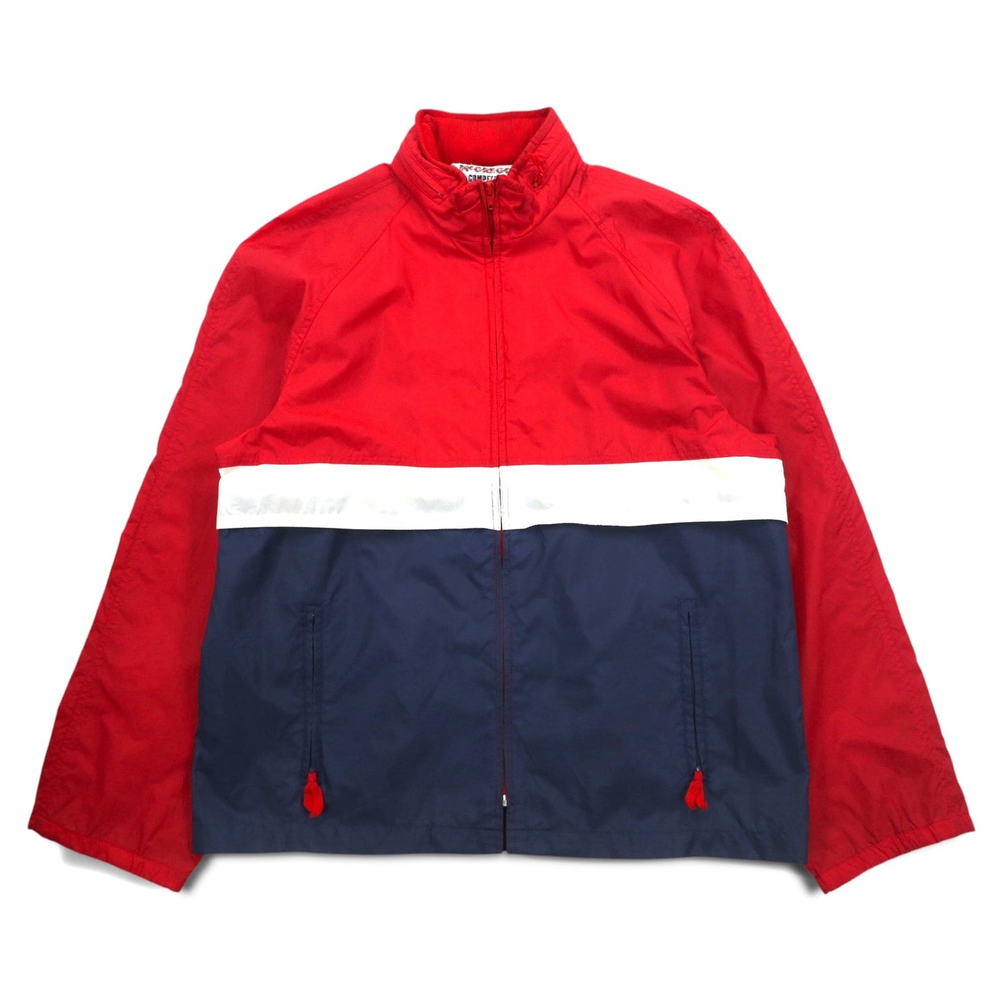 McGREGOR 80年代 COMPETITORS CLUB セーリングジャケット ナイロンジャケット L レッド トリコロール フード収納式