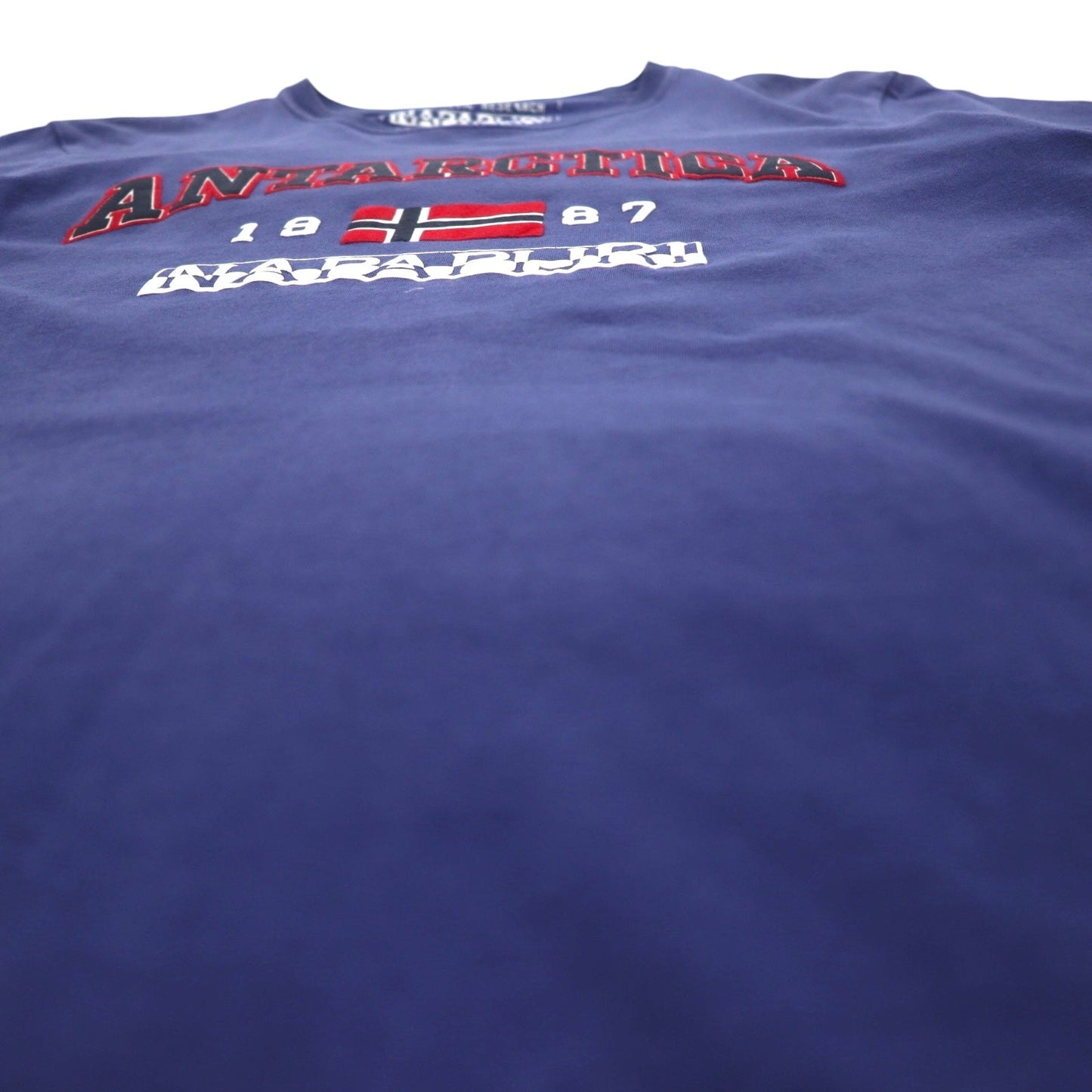 NAPAPIJRI プリント Tシャツ M ネイビー コットン トルコ製