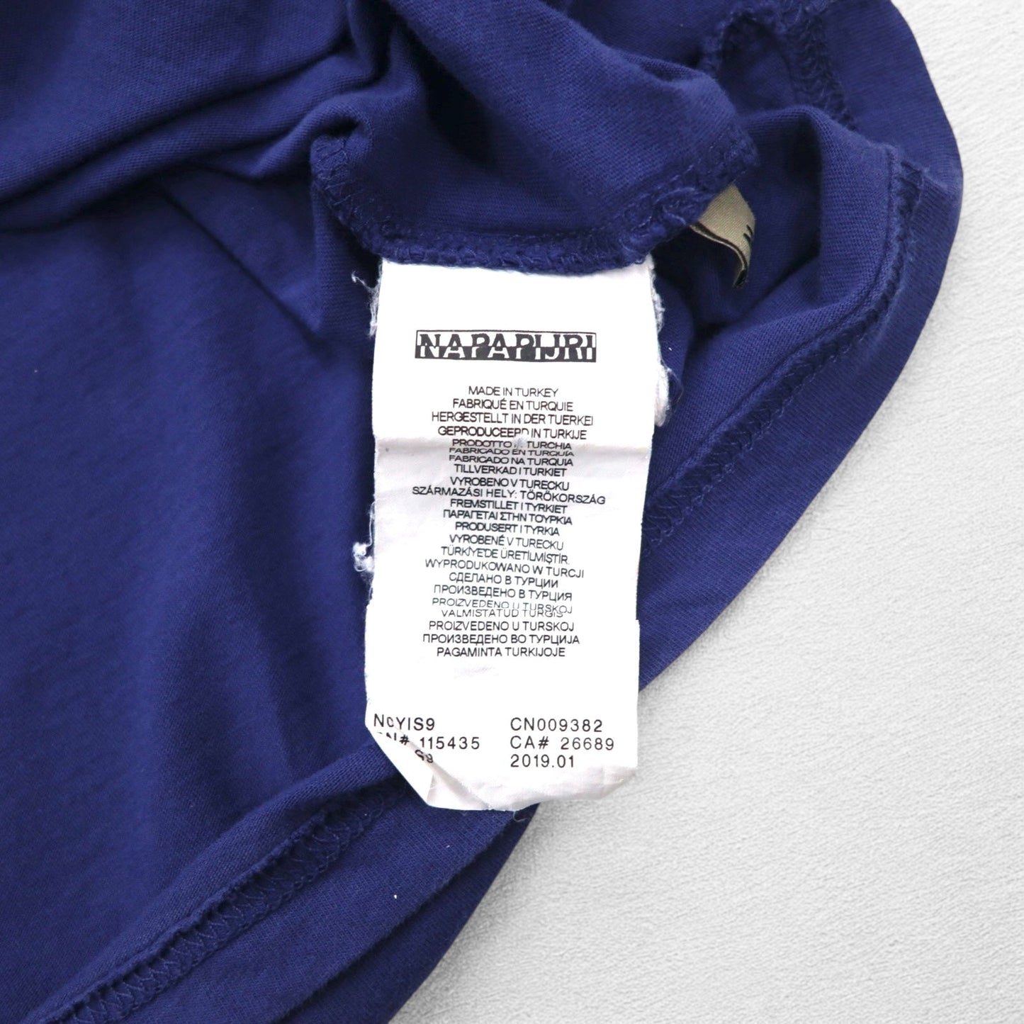 NAPAPIJRI プリント Tシャツ M ネイビー コットン トルコ製