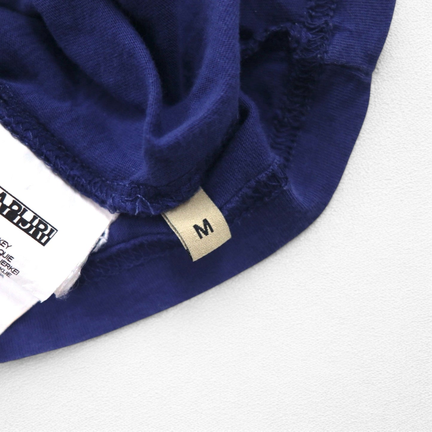 NAPAPIJRI プリント Tシャツ M ネイビー コットン トルコ製