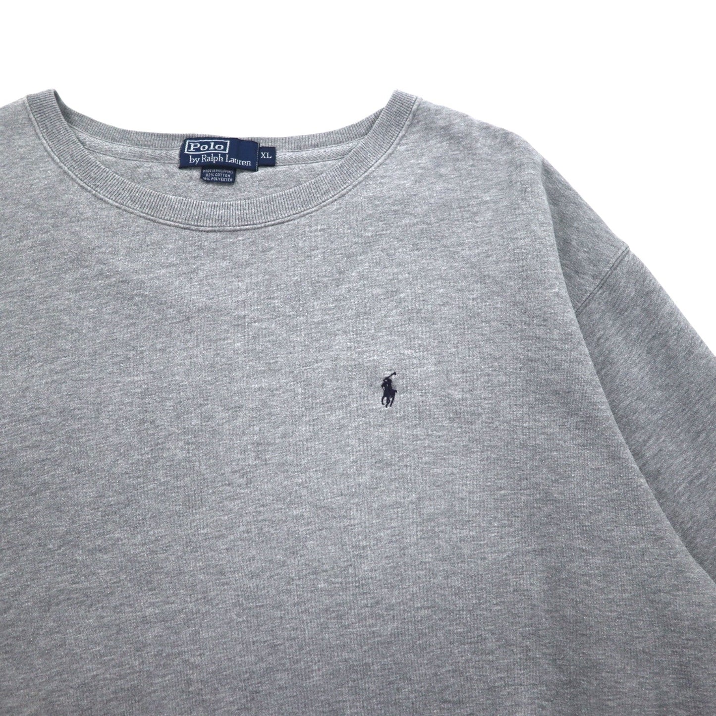 Polo by Ralph Lauren 90年代 クルーネック スウェット XL グレー スモールポニー刺繍