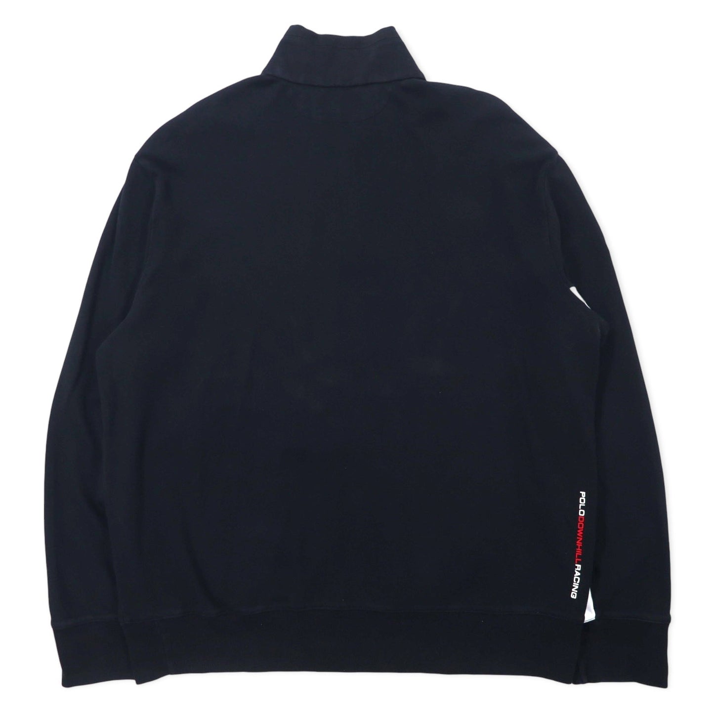 POLO RALPH LAUREN ハーフジップ スウェット XL ブラック コットン POLO DOWNHILL RACING SERIES