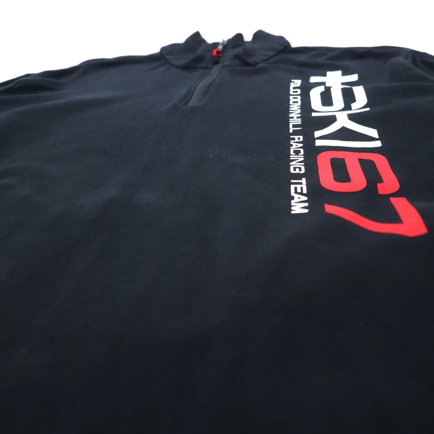 POLO RALPH LAUREN ハーフジップ スウェット XL ブラック コットン POLO DOWNHILL RACING SERIES