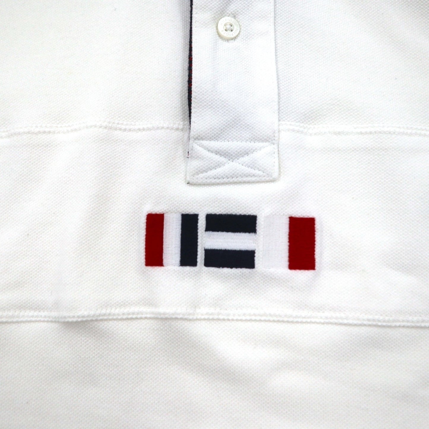 TOMMY HILFIGER SAILING ポロシャツ M ホワイト トリコロール 40s Two Ply Cotton