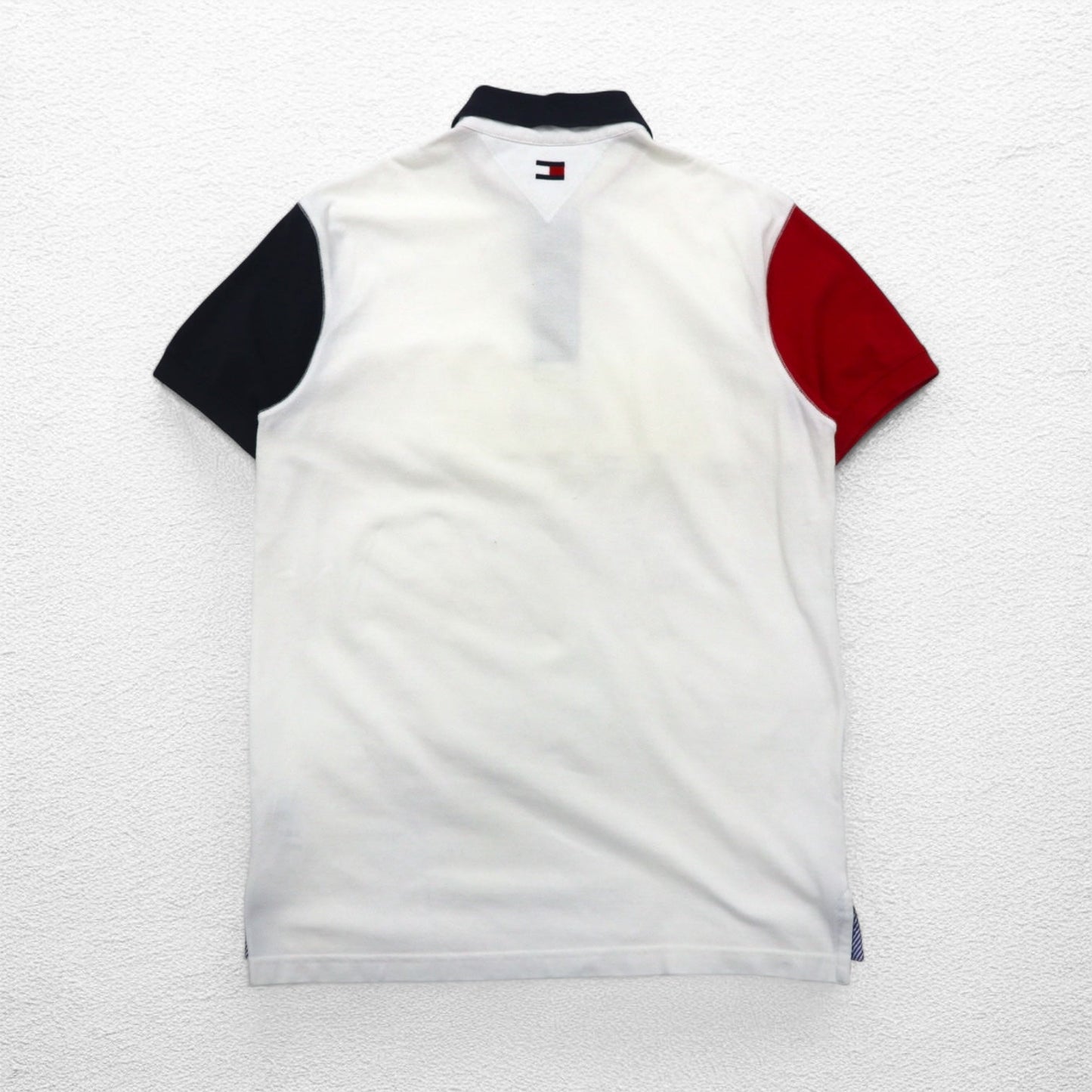 TOMMY HILFIGER SAILING ポロシャツ M ホワイト トリコロール 40s Two Ply Cotton