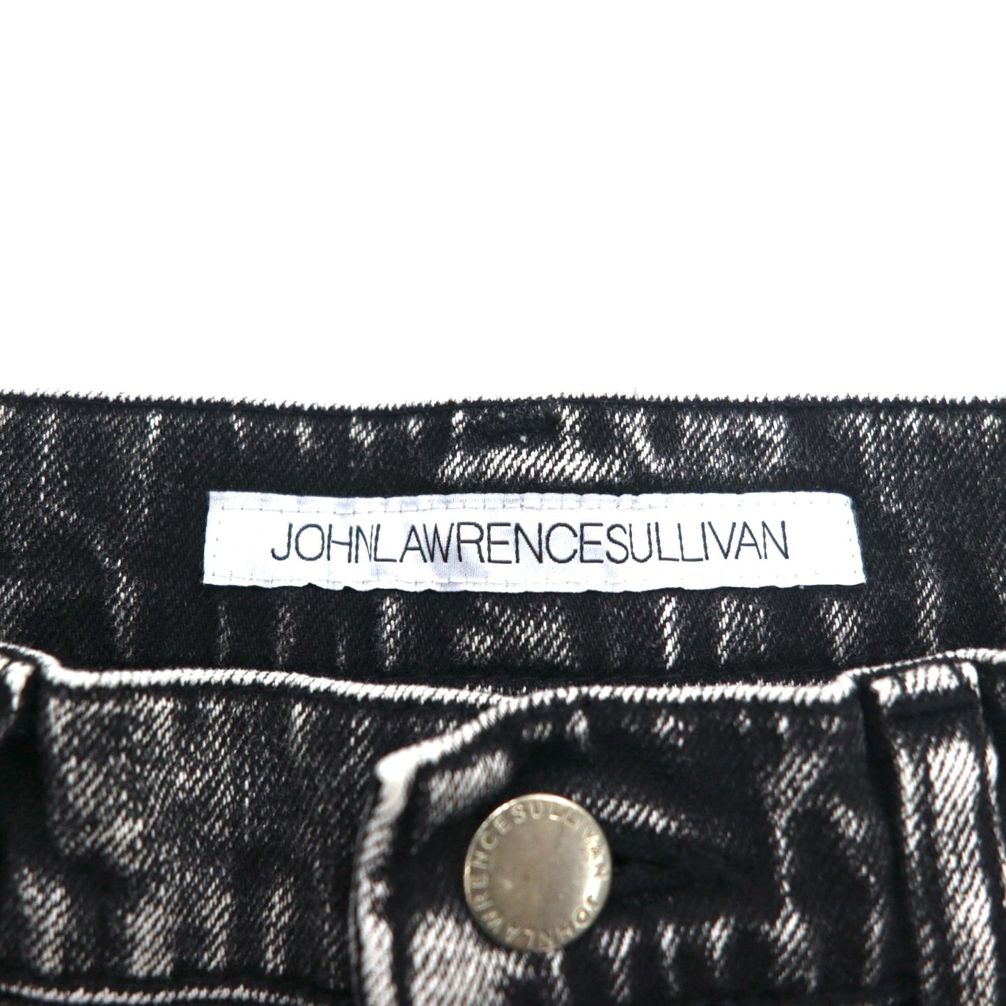 JOHN LAWRENCE SULLIVAN ケミカルウォッシュ スキニー デニムパンツ L ブラック グレー 2B011 14-48 日本製 未使用品