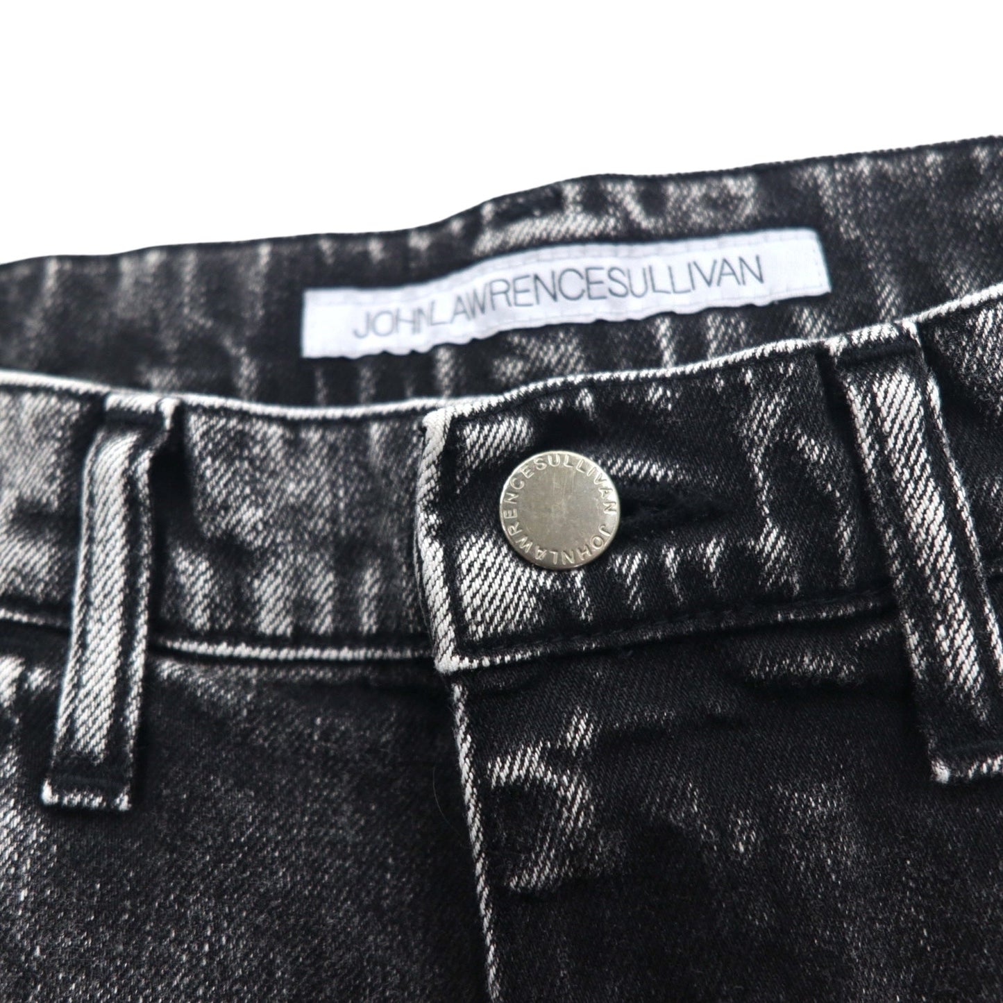 JOHN LAWRENCE SULLIVAN ケミカルウォッシュ スキニー デニムパンツ L ブラック グレー 2B011 14-48 日本製 未使用品