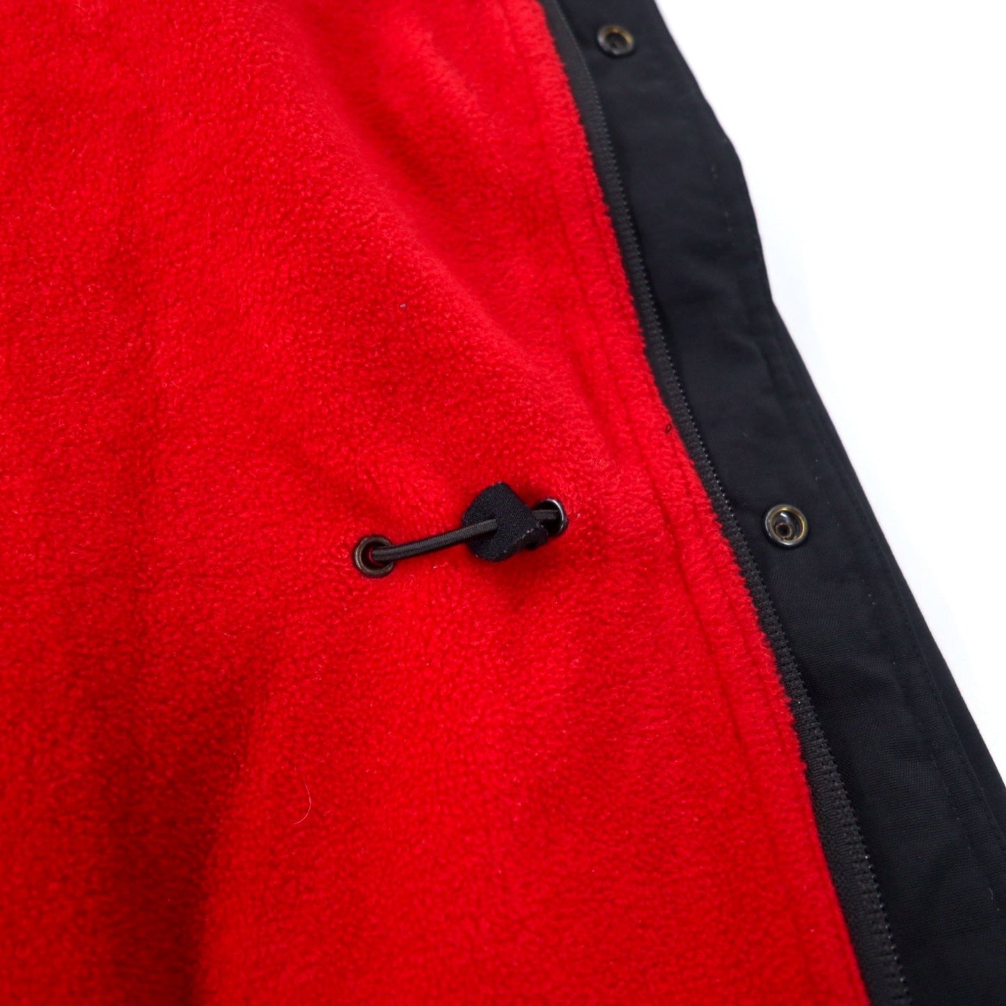 POLO SPORT RALPH LAUREN 90年代 ナイロンジャケット フーディー XL ブラック フリースライナー バックロゴプリント ドローコード