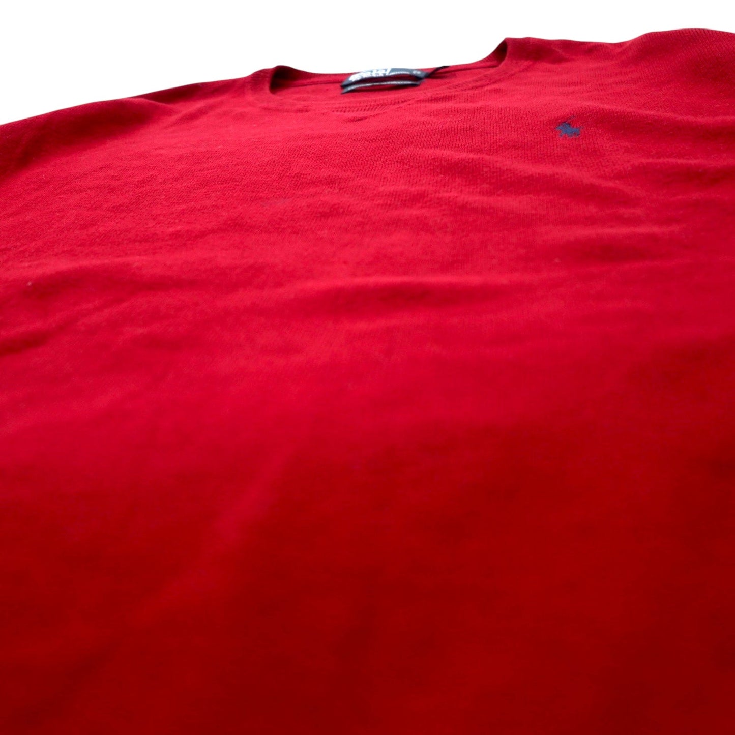 Polo by Ralph Lauren クルーネック コットン ニット セーター XXL レッド スモールポニー 刺繍