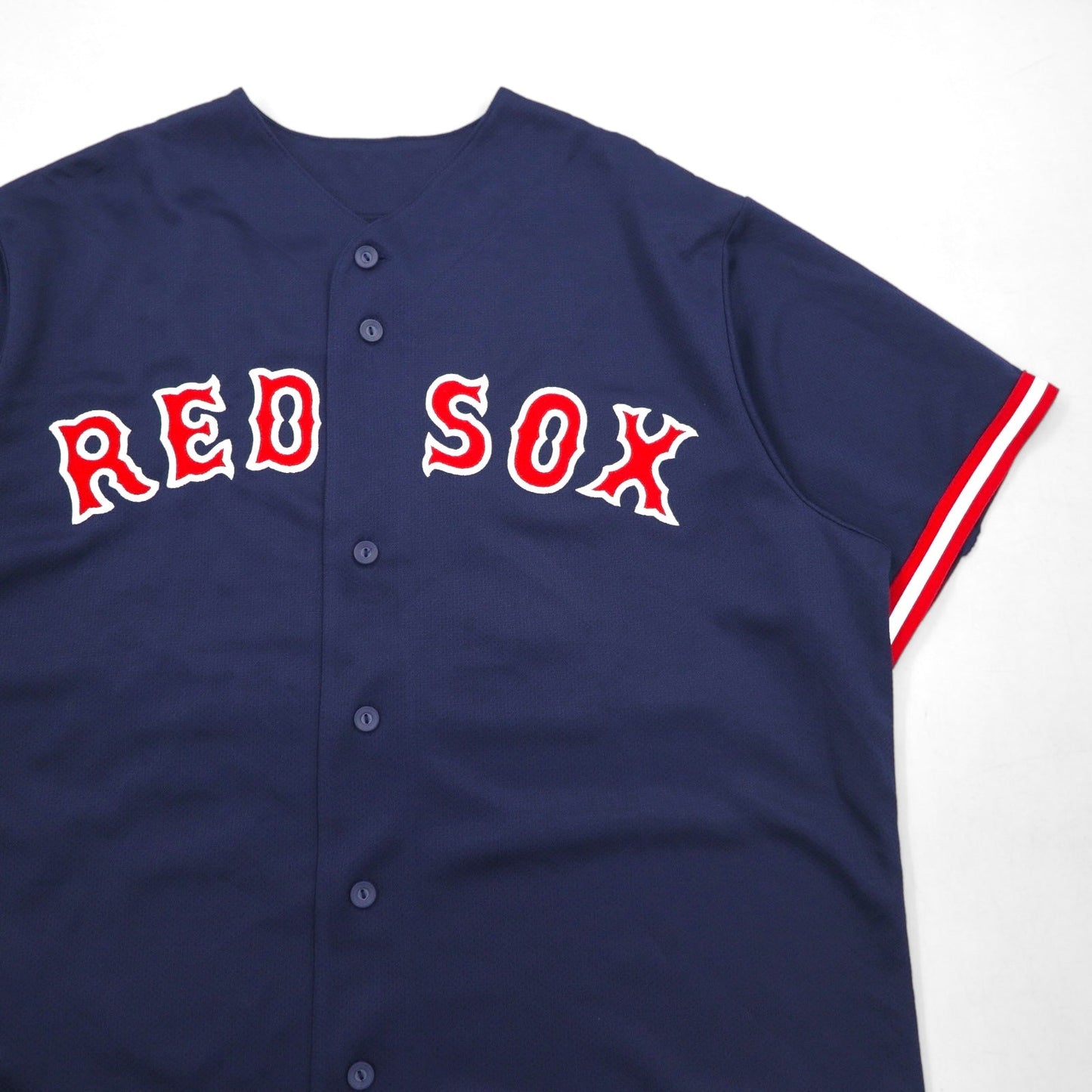 majestic 90年代 MLB ベースボールシャツ XL ネイビー ポリエステル RED SOX ナンバリング