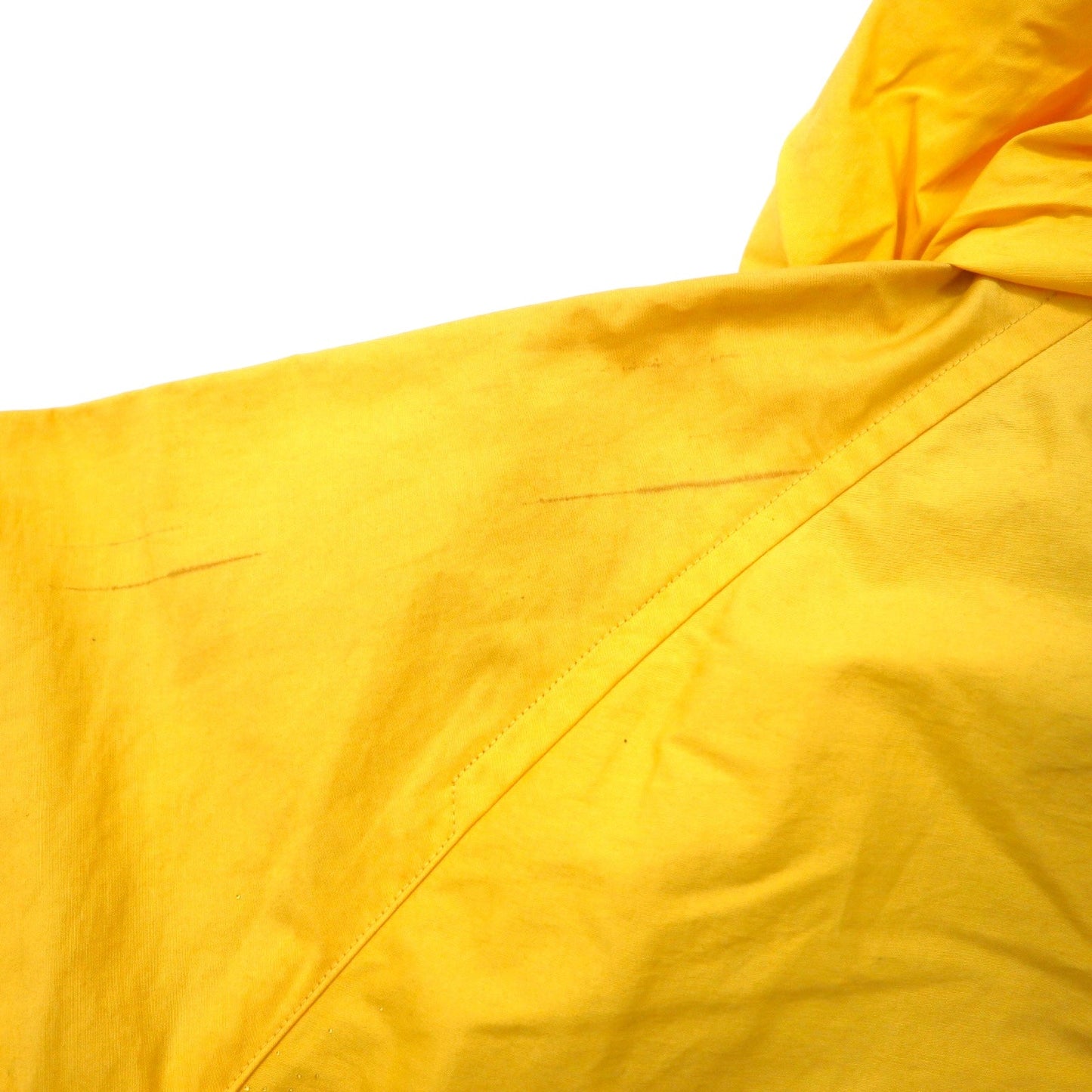 nautica 90年代 セーリングジャケット M イエロー コットン ナイロン フード収納式 ドローコード