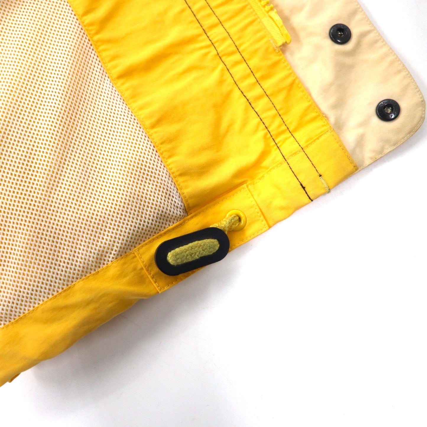 nautica 90年代 セーリングジャケット M イエロー コットン ナイロン フード収納式 ドローコード