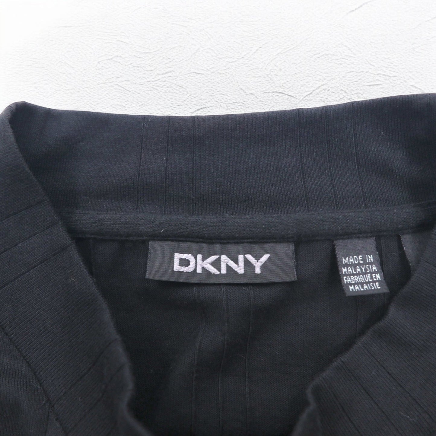 DKNY ボトルネック ロングスリーブTシャツ ロンT L ブラック コットン