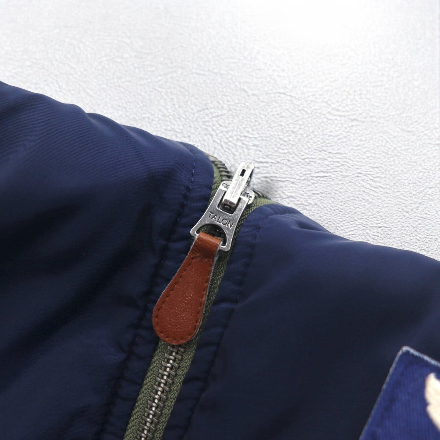 POLO RALPH LAUREN リバーシブル MA-1 フライトジャケット L カーキ ネイビー ポリエステル ワッペン スモールポニー刺繍 TALONジップ