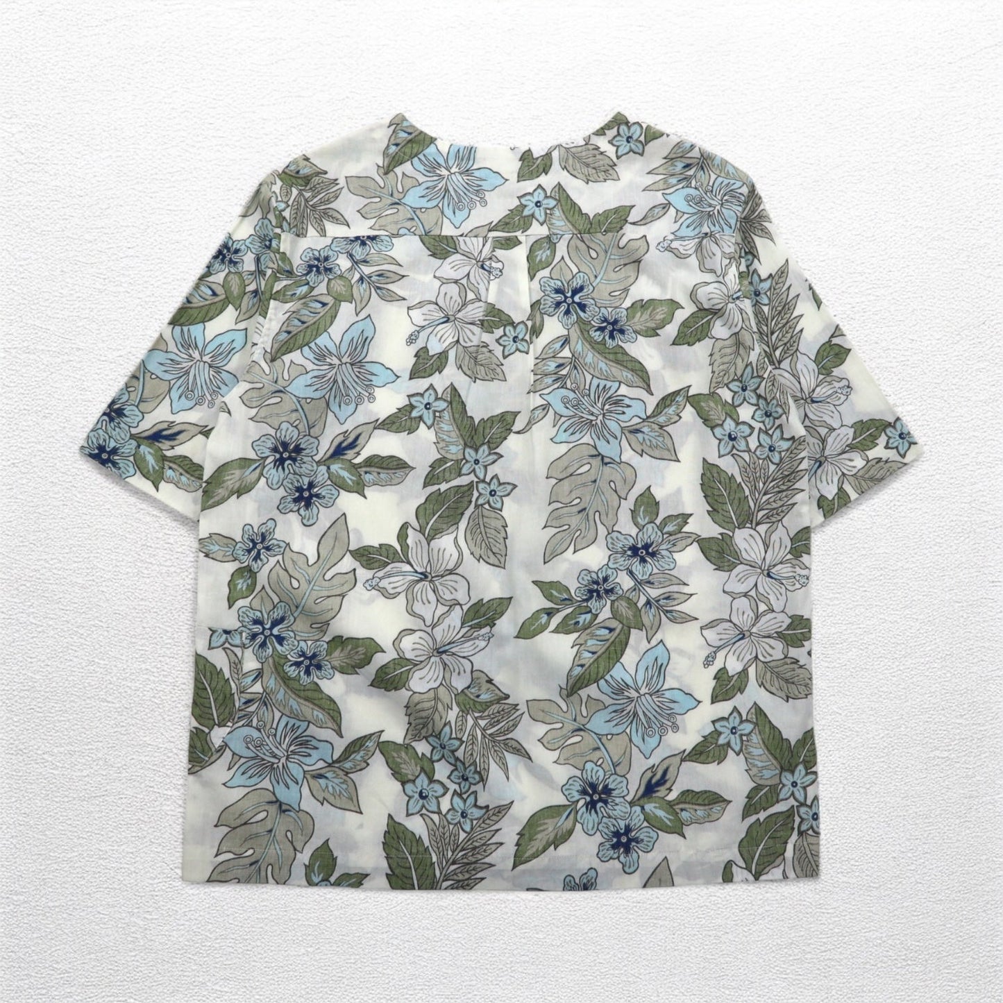 reyn spooner プルオーバー アロハシャツ S ベージュ コットン 総柄 ハイビスカス 未使用品