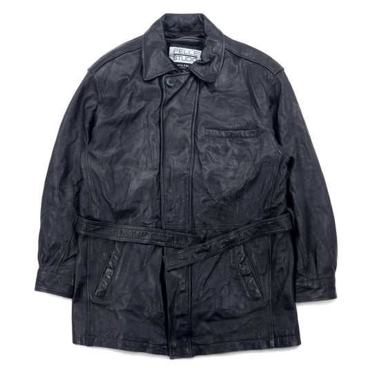 90年代 PELLE STUDIO ( WILSONS ) Thinsulate 中綿 レザーコート カーコート M ブラック レザー ライナー着脱式