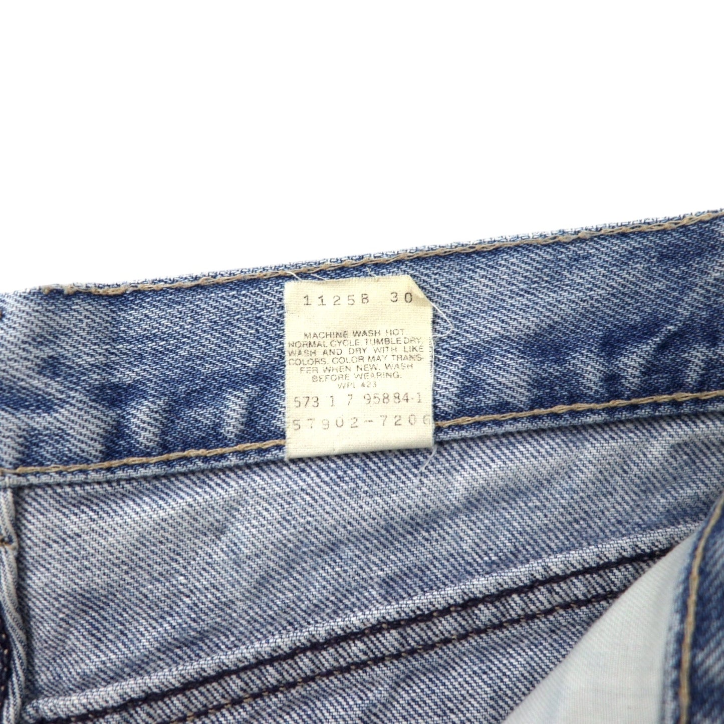 Levi's USA製 80年代 ハイライズ テーパード ジーンズ デニムパンツ 11 ブルー アイスウォッシュ コットン ボタン裏573 白タブ 57902-7206