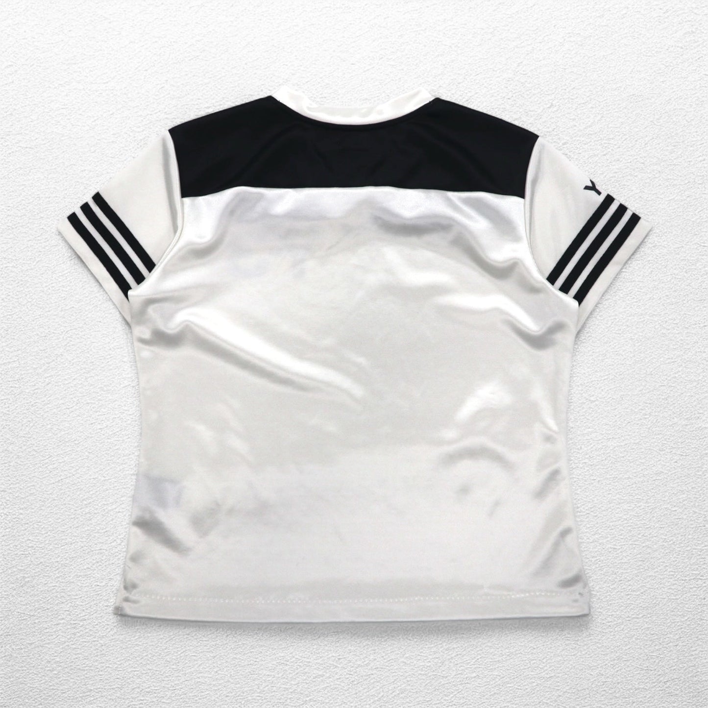 Y-3 ( YOHJI YAMAMOTO × adidas ) ゲームシャツ S ブラック ホワイト サテン ポリエステル ユニフォーム