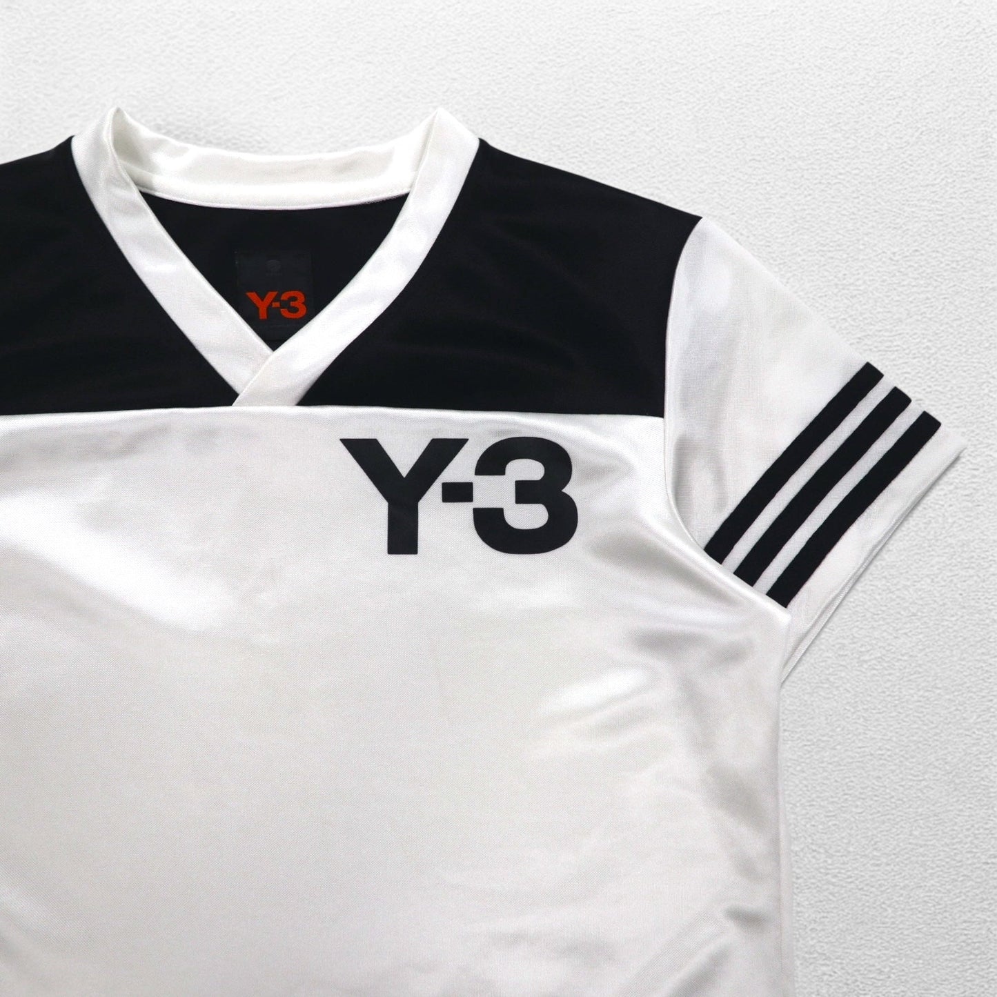 Y-3 ( YOHJI YAMAMOTO × adidas ) ゲームシャツ S ブラック ホワイト サテン ポリエステル ユニフォーム