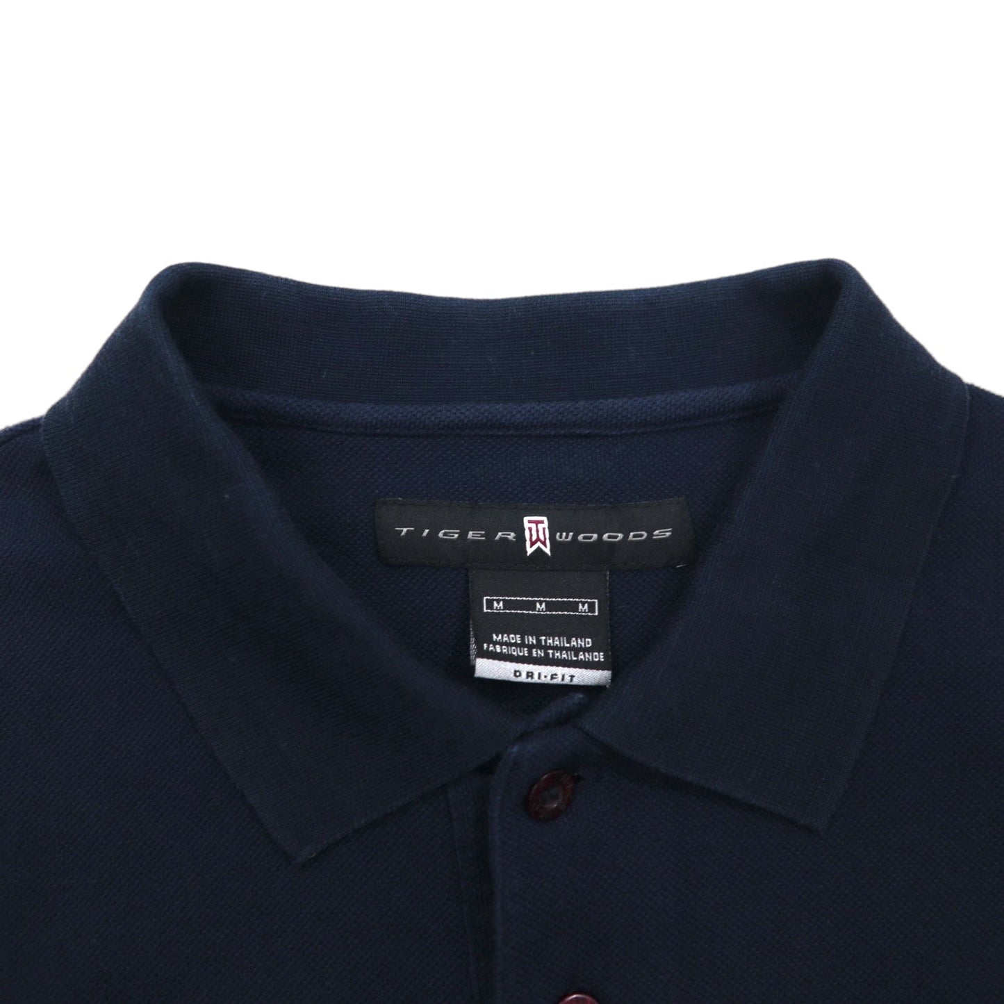 NIKE ドライフィット ポロシャツ M ネイビー コットン 鹿の子 TIGER WOODS タイガーウッズ スウォッシュ
