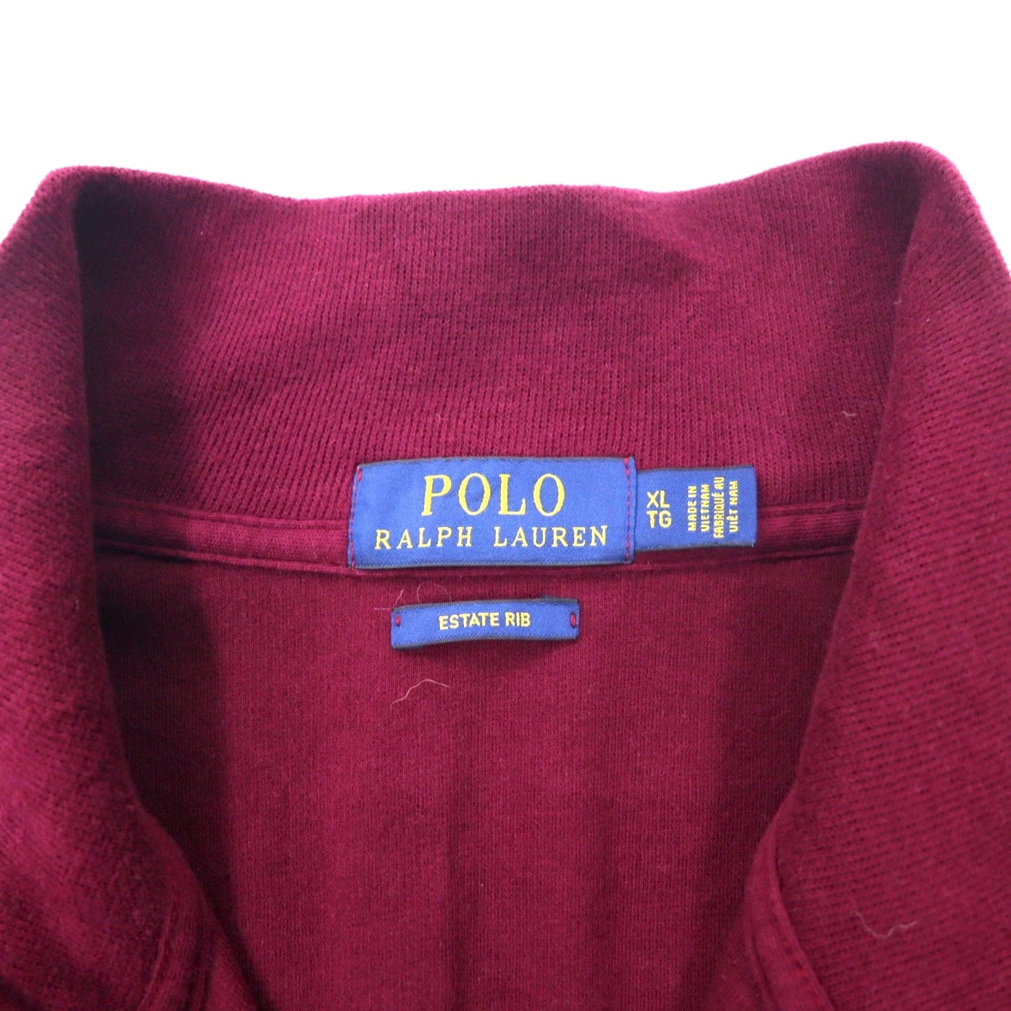 POLO RALPH LAUREN ハーフジップ スウェット XL パープル コットン ESTATE RIB スモールポニー刺繍