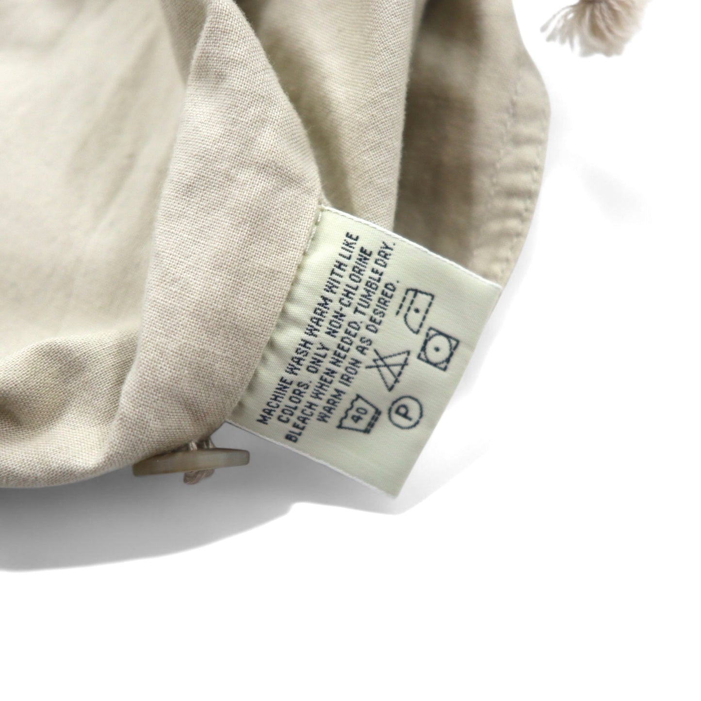 Eddie Bauer 90年代 フィッシングベスト XL ベージュ コットン メッシュ切り替え ドローコード