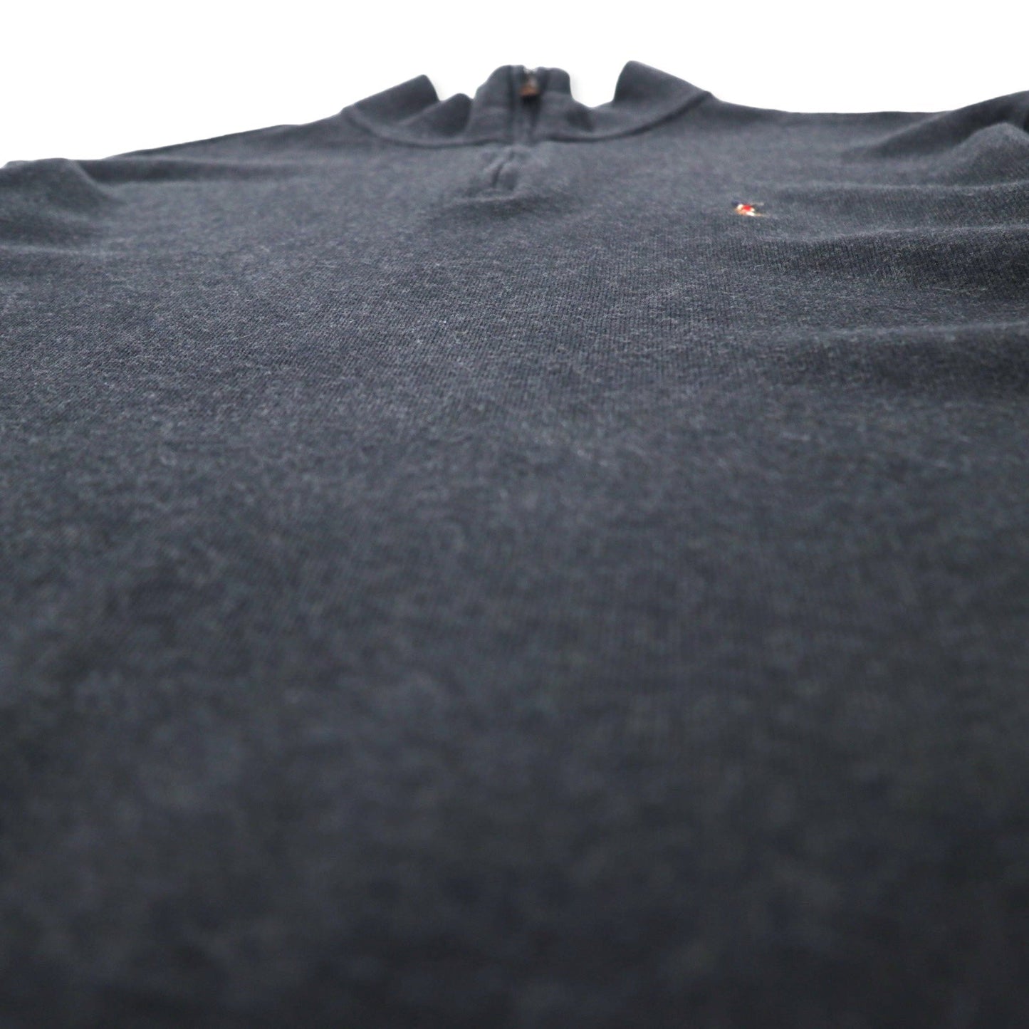 POLO RALPH LAUREN ハーフジップ スウェット XL グレー コットン ESTATE RIB スモールポニー刺繍
