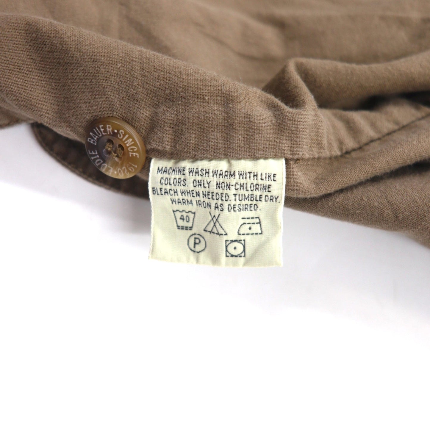 Eddie Bauer 90年代 フィッシングベスト M カーキ コットン メッシュ切り替え ドローコード