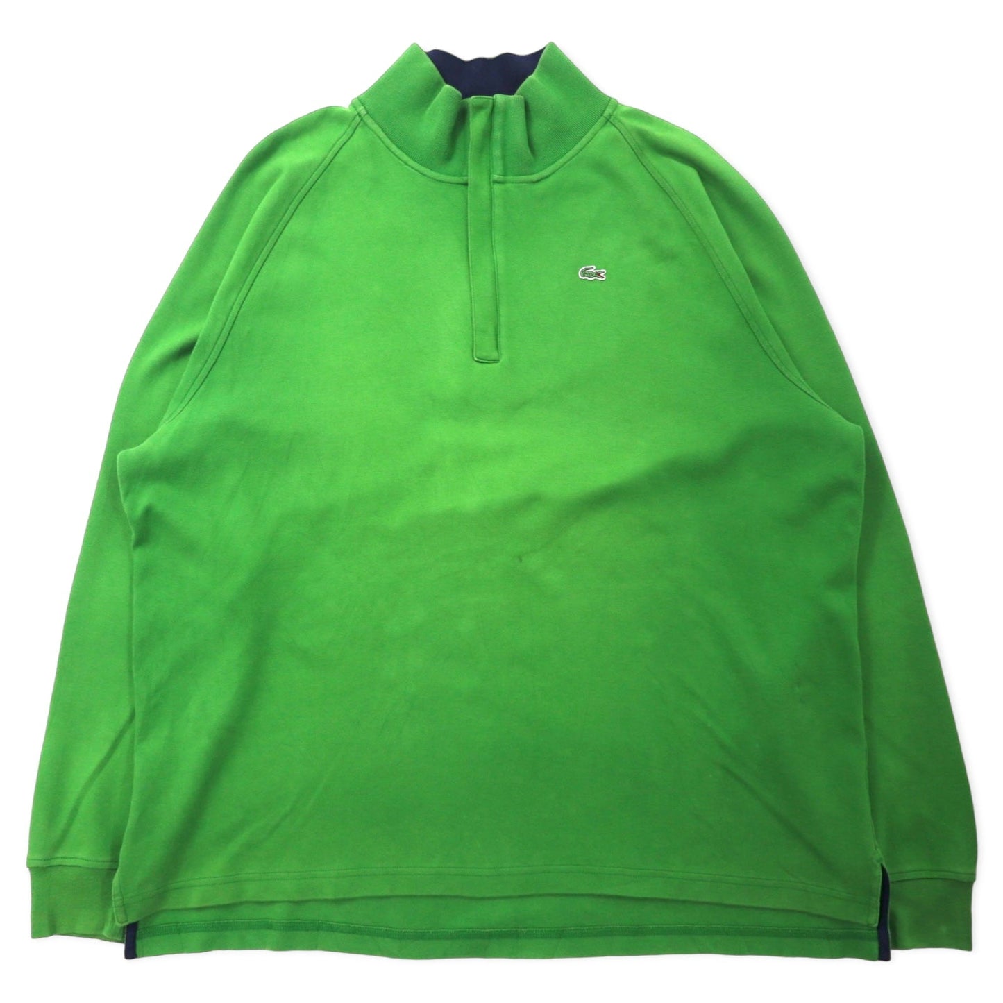 LACOSTE ハーフジップ スウェット 9 グリーン コットン ワンポイントロゴ 5191L ビッグサイズ ペルー製