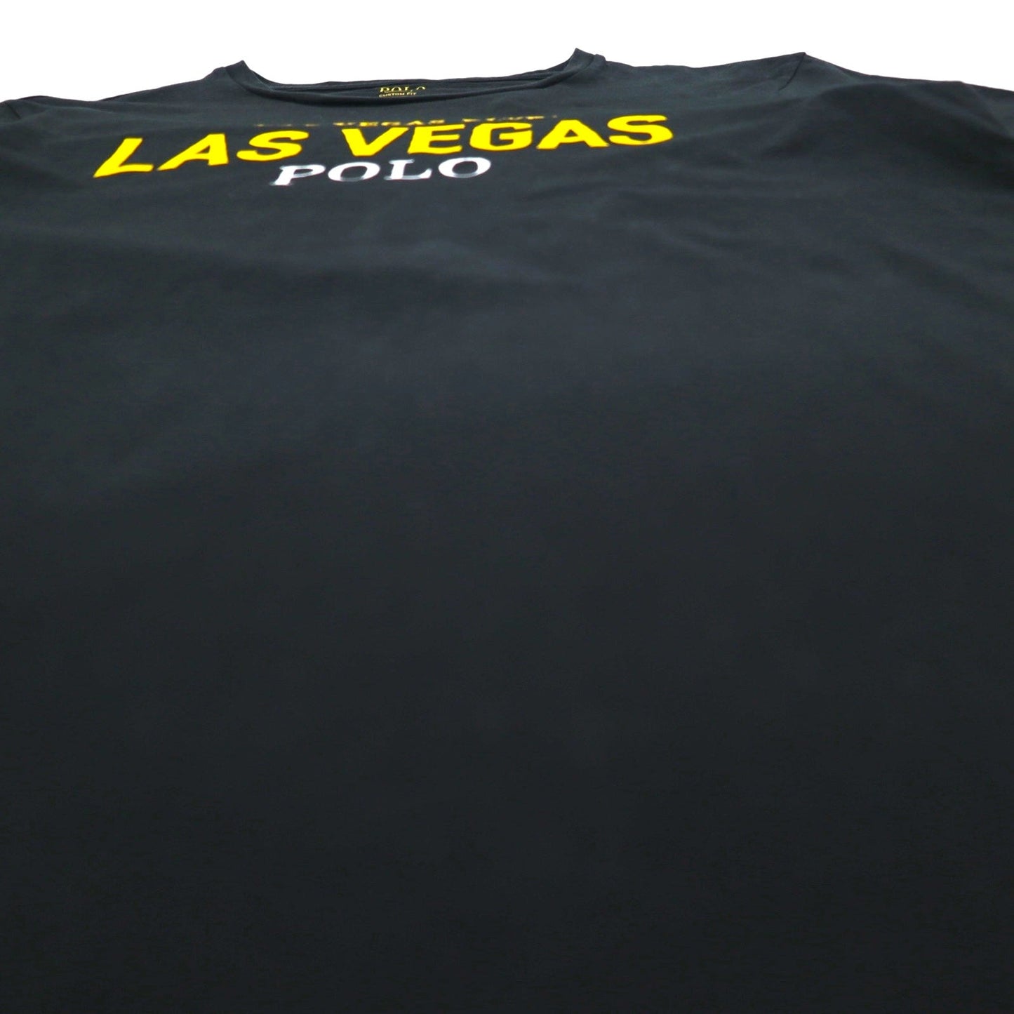 POLO RALPH LAUREN Tシャツ S ブラック コットン LAS VEGAS プリント ペルー製