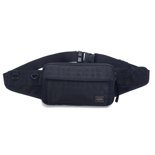 PORTER ウエストバッグ ボディバッグ ブラック ナイロン ダイヤ柄 日本製