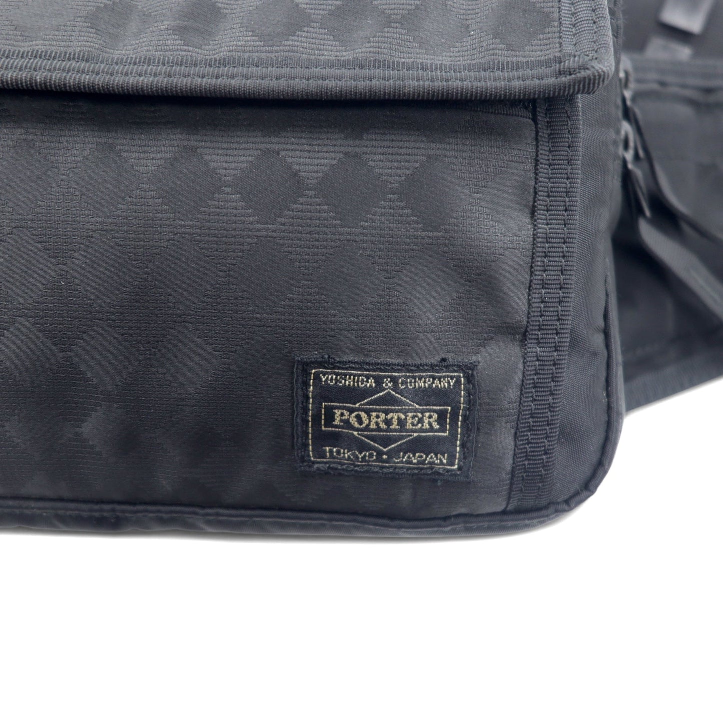 PORTER ウエストバッグ ボディバッグ ブラック ナイロン ダイヤ柄 日本製