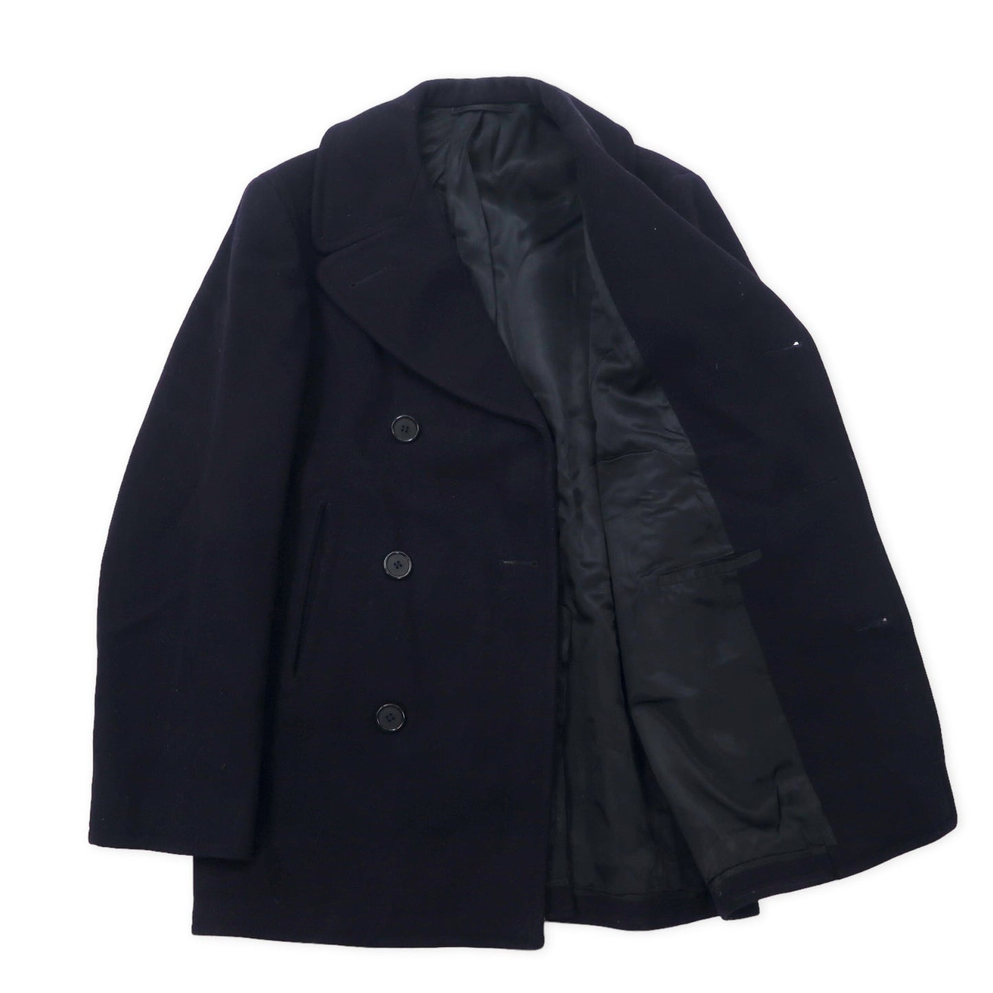 US NAVY 60年代 Pコート 36R ネイビー ウール 内部ステンシル COAT WOOL KERSEY DARK BLUE E/M ミリタリー