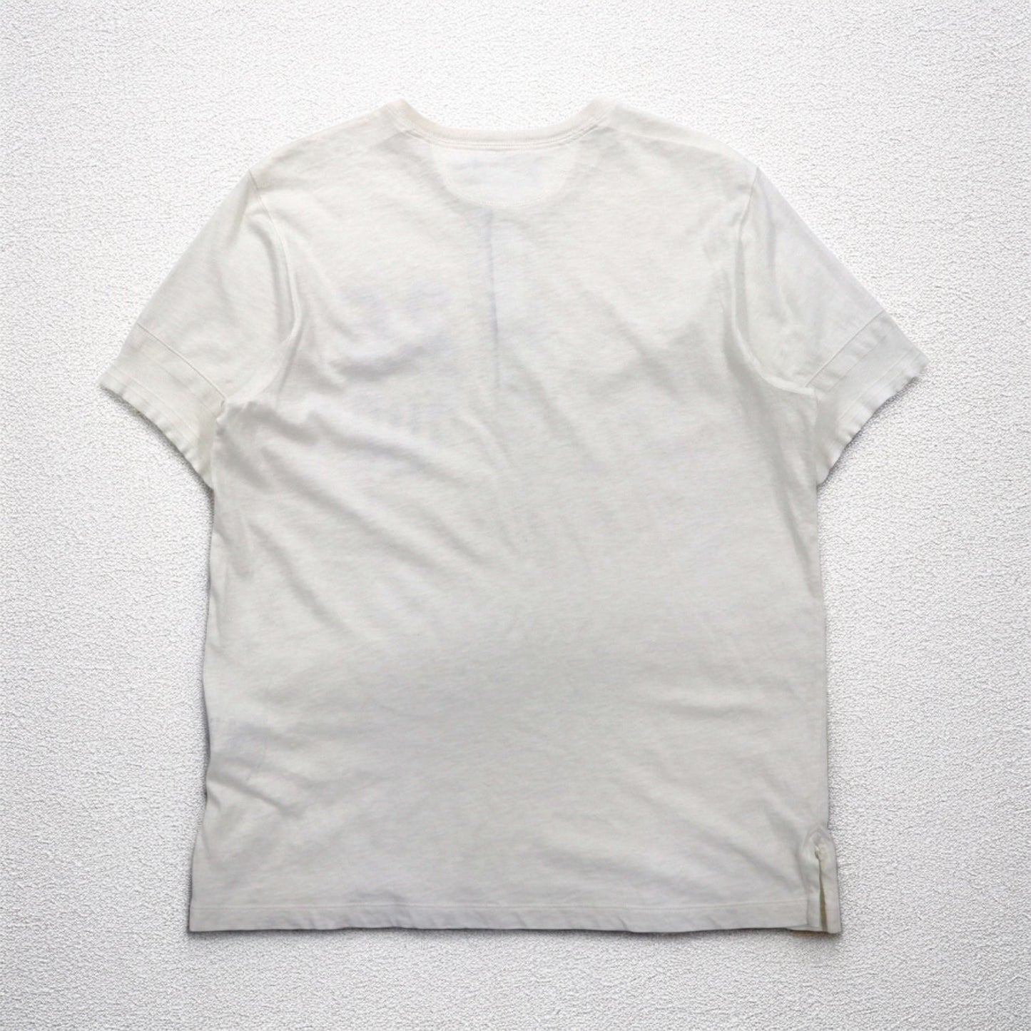 Polo by Ralph Lauren ヘンリーネック Tシャツ XL ホワイト 染み込みプリント ナンバリング CUSTOM FIT