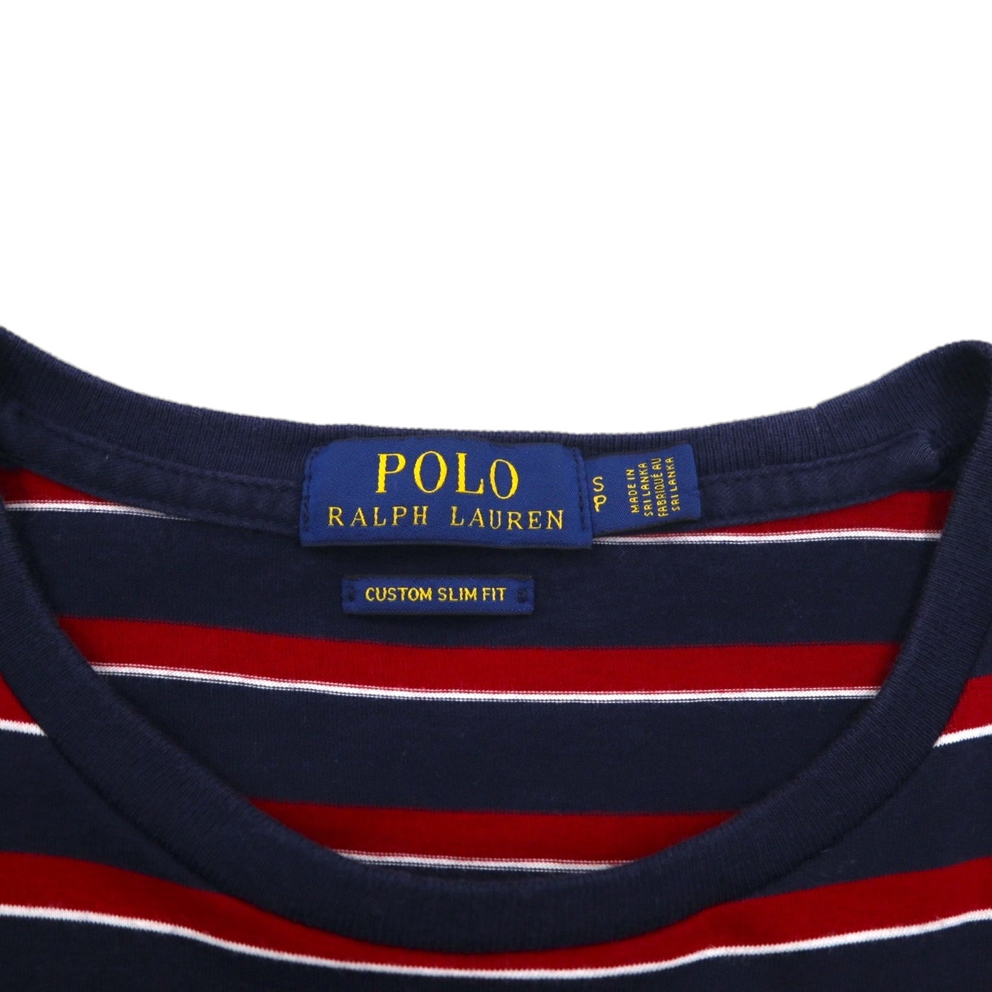 POLO RALPH LAUREN マルチボーダー ポケットTシャツ S マルチカラー コットン RLFC ロゴ刺繍 スリランカ製
