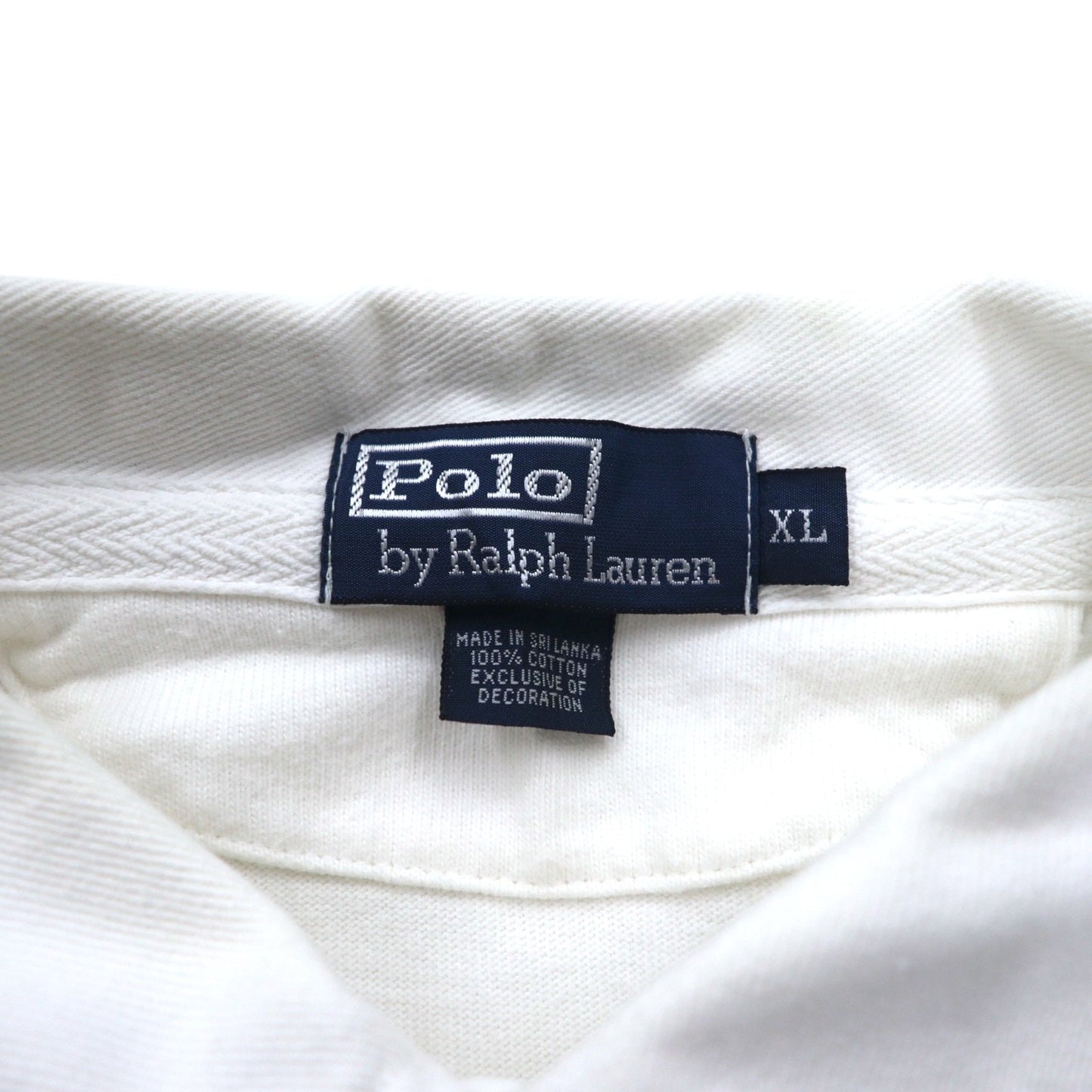 Polo by Ralph Lauren 90年代 RLPC ポニー刺繍 ラガーシャツ XL ホワイト スリランカ製