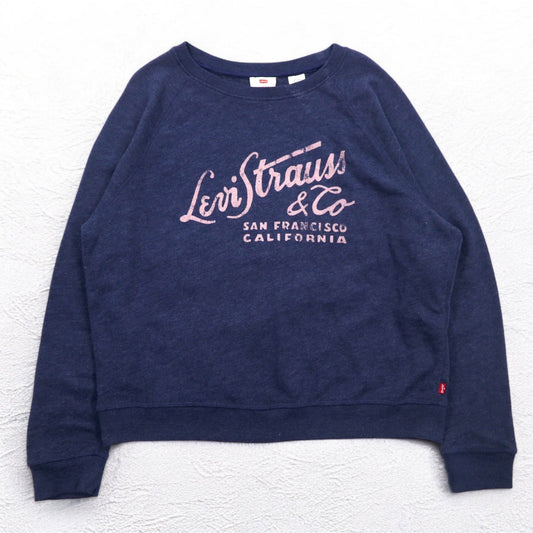 Levi's クラシック クルー プリント スウェット XL ネイビー 17387 スリランカ製
