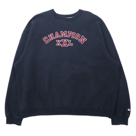 Champion ロゴ刺繍 スウェット XXL ネイビー コットン ビッグサイズ
